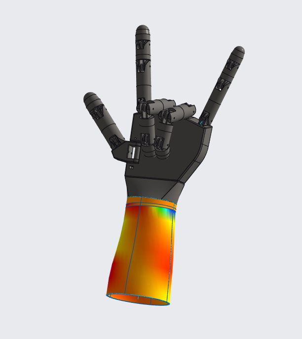 CAD forearme view with curvature gradient